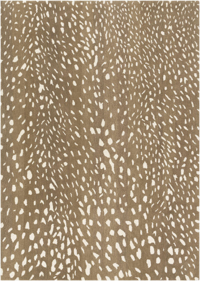 Athena Brown Giraffe Print Wool Rug