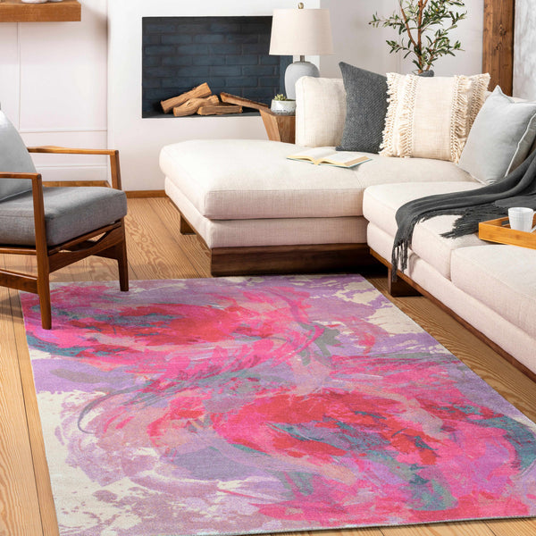 Tidioute Abstract Pink Area Rug