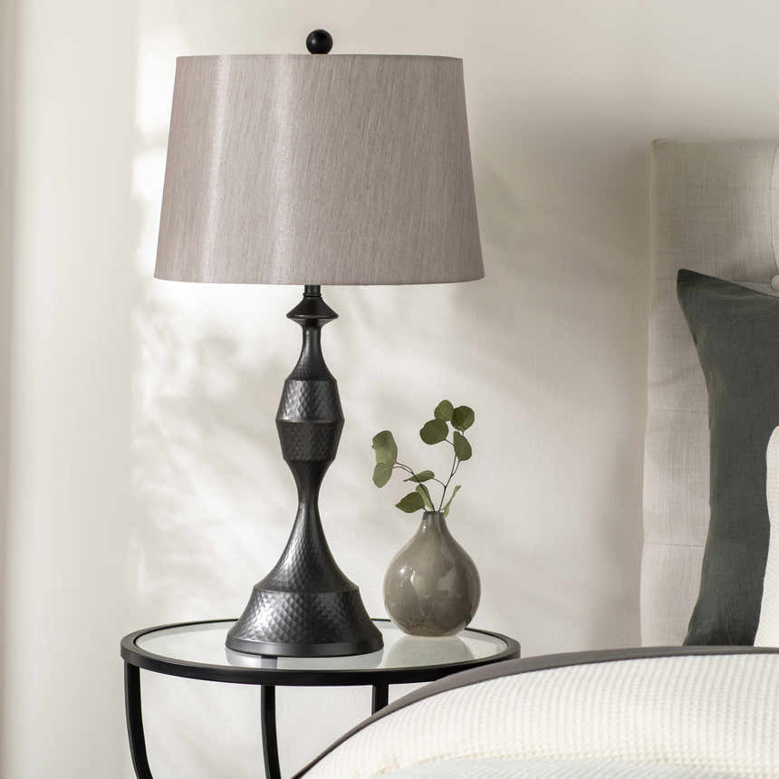 Oberkirch Black Metallic Table Lamp - Clearance