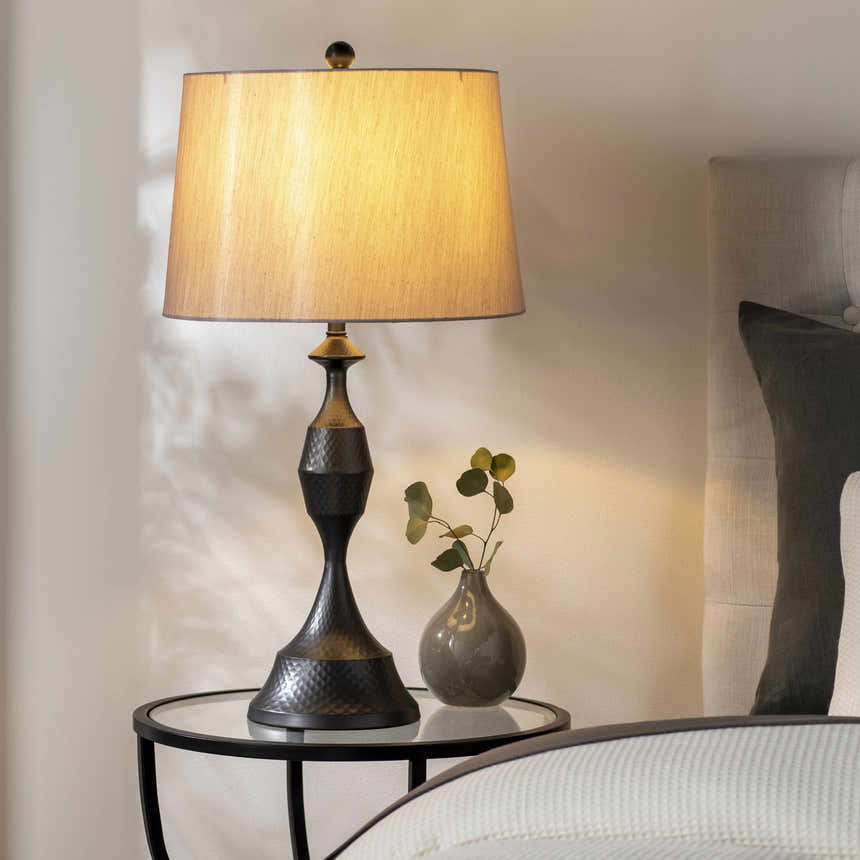 Oberkirch Black Metallic Table Lamp - Clearance