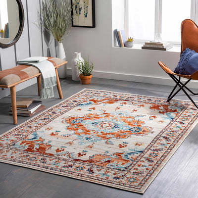 Liciada Beige & Rust Area Rug - Clearance