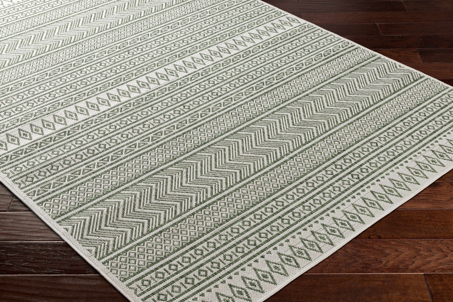 Madras Natural Gray Green All Over Performance Area Rug