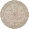 Round Feray Thick Luxe Area Rug in cloud gray, nutmeg, and light gray with a traditional floral pattern. Design-Round-53