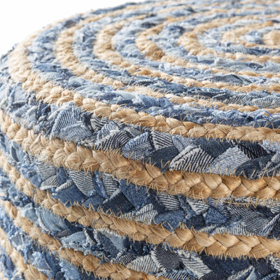 Fermont Hand Crafted Denim Jute Ottoman