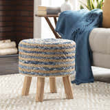 Fermont Hand Crafted Denim Jute Ottoman