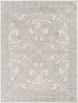Fernwood Area Rug with a gray dotted pattern on a light gray background. Traditional style. Design-Rectangle-537