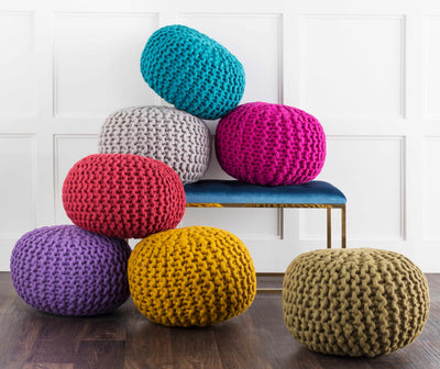 Wenatchee Mustard Knitted Pouf