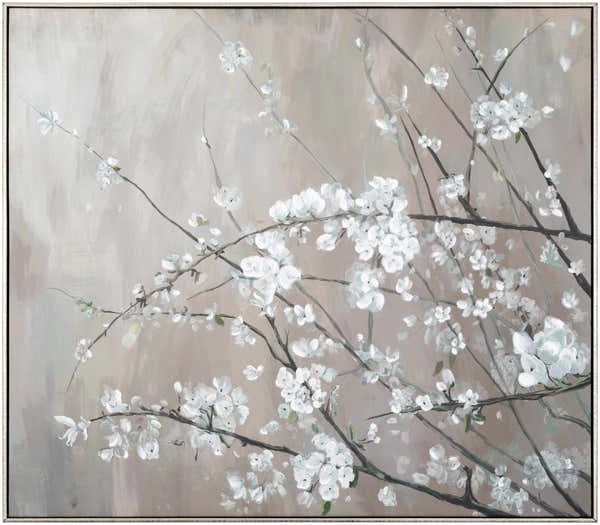 Oisterwijk White Cherry Blossom Canvas Wall Decor - Clearance