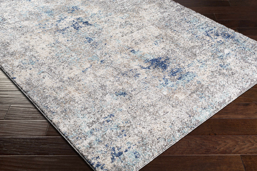 Findochty Blue&Gray Abstract Area Rug