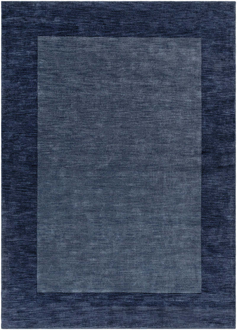 Bordered Solid Ink Blue Wool Rug – Boutique Rugs