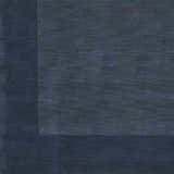 Close-up of the Bordered Solid Ink Blue Wool Rug showing its subtle texture and color variations. Swatch