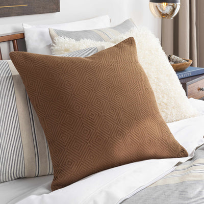 Firthcliffe Brown Square Throw Pillow - Clearance