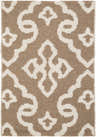 Close-up of the Fitzpatrick Reversible Area Carpet, showcasing its cream and medium brown bohemian-inspired pattern and hand-woven texture. Design-Rectangle-23
