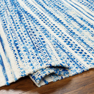 Williford Blue Wool Flatwoven Rug