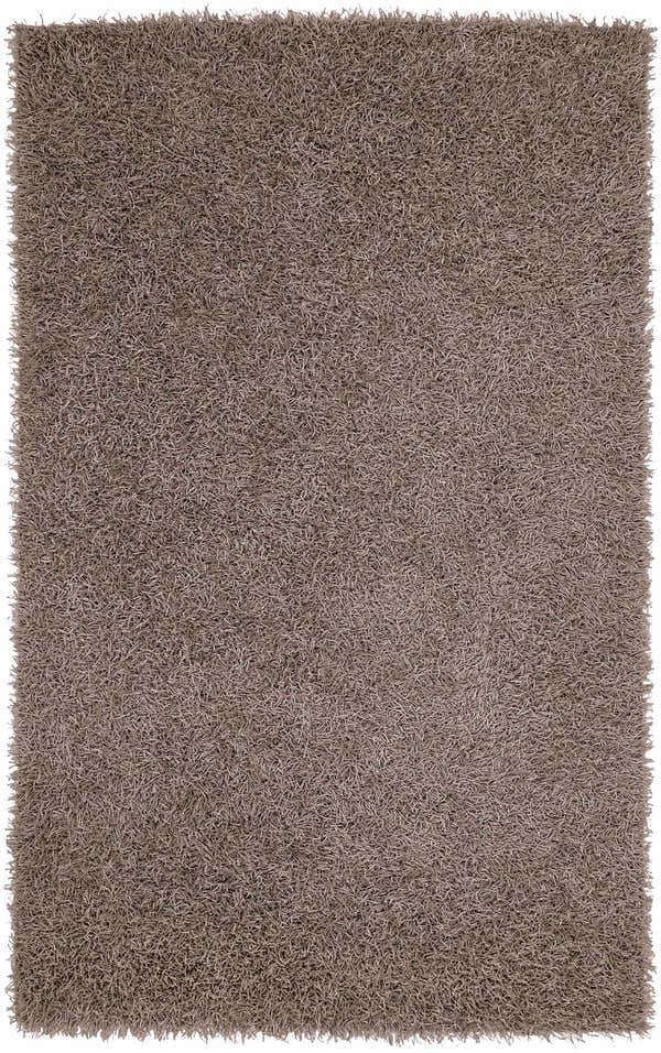 Close-up of the Browder Solid Brown Shag Rug, a hand-woven polyester rug with a soft, textured shag pile. Design-Rectangle-58