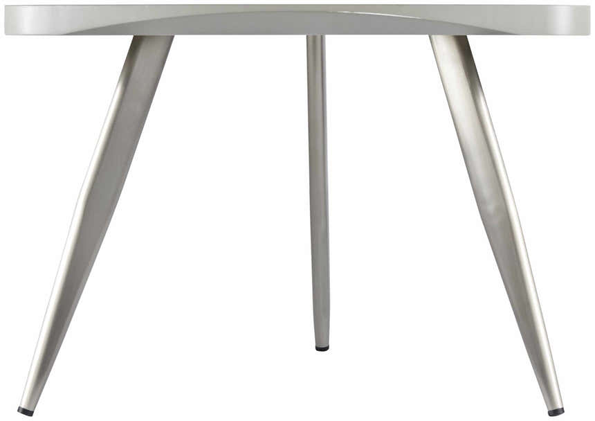 Frankleben Triangular Steel Base Wooden End Table