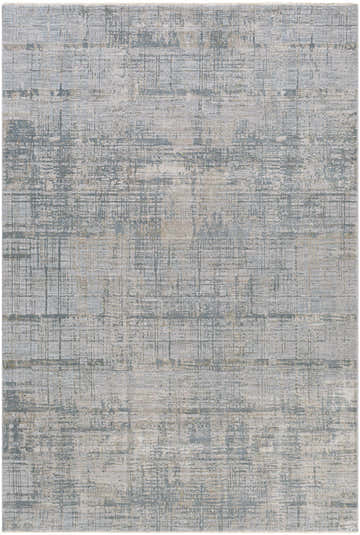 Fallin Gray Thick Luxe Abstract Striped Rug featuring a distressed, textured pattern in shades of gray, sage, and taupe. Design-Rectangle-6796