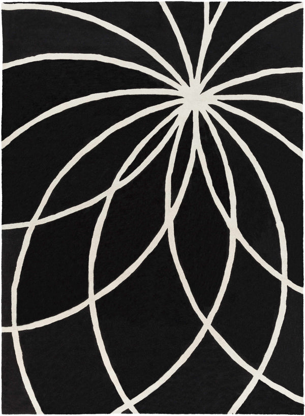 Davison Black Geometric Wool Carpet - Promo