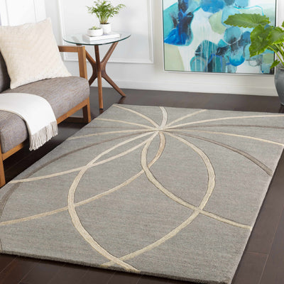 Davison gray Geometric Wool Carpet - Promo