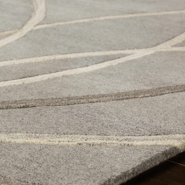 Davison gray Geometric Wool Carpet - Promo