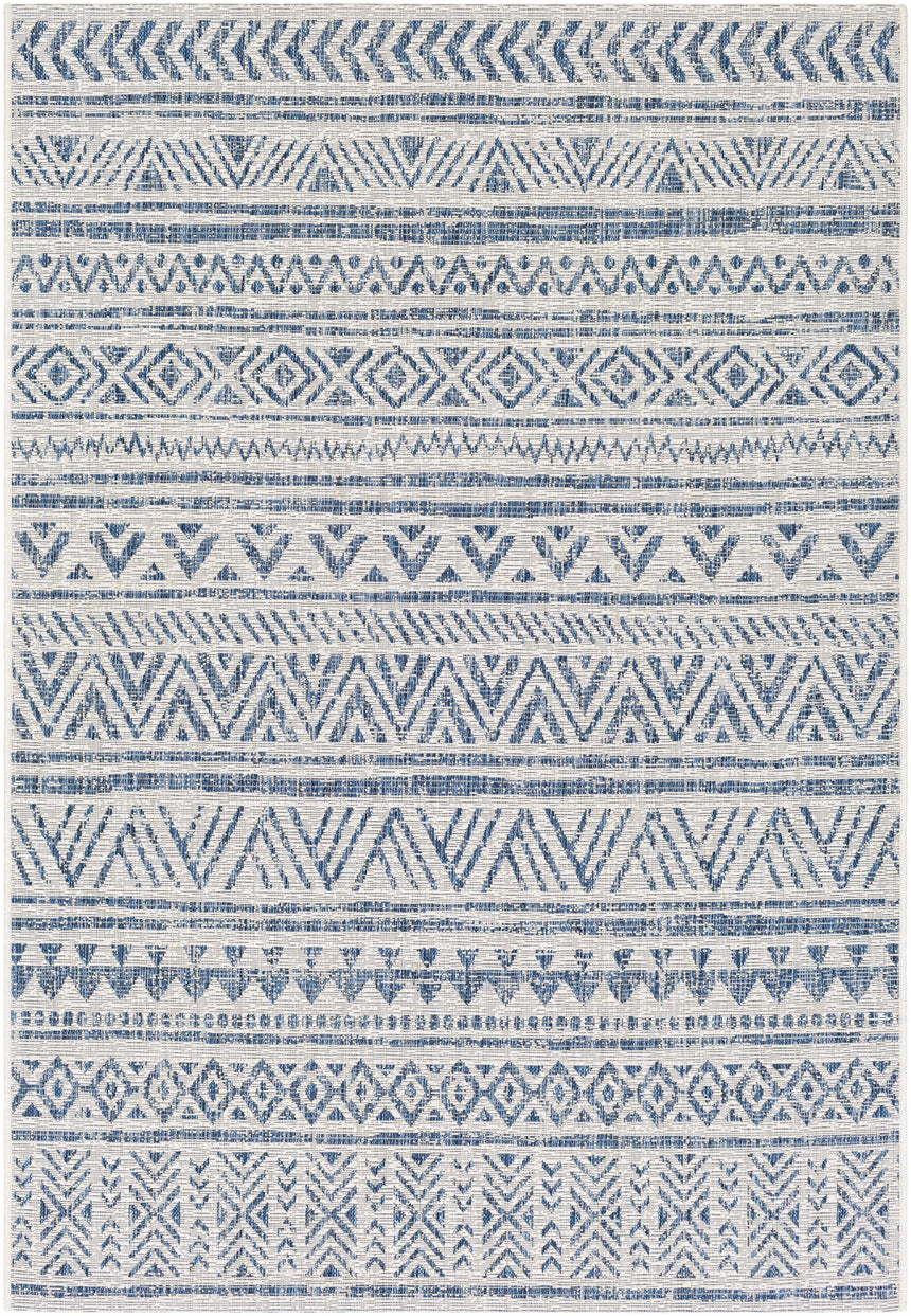 Novato Navy All Over Pattern Performance Rug