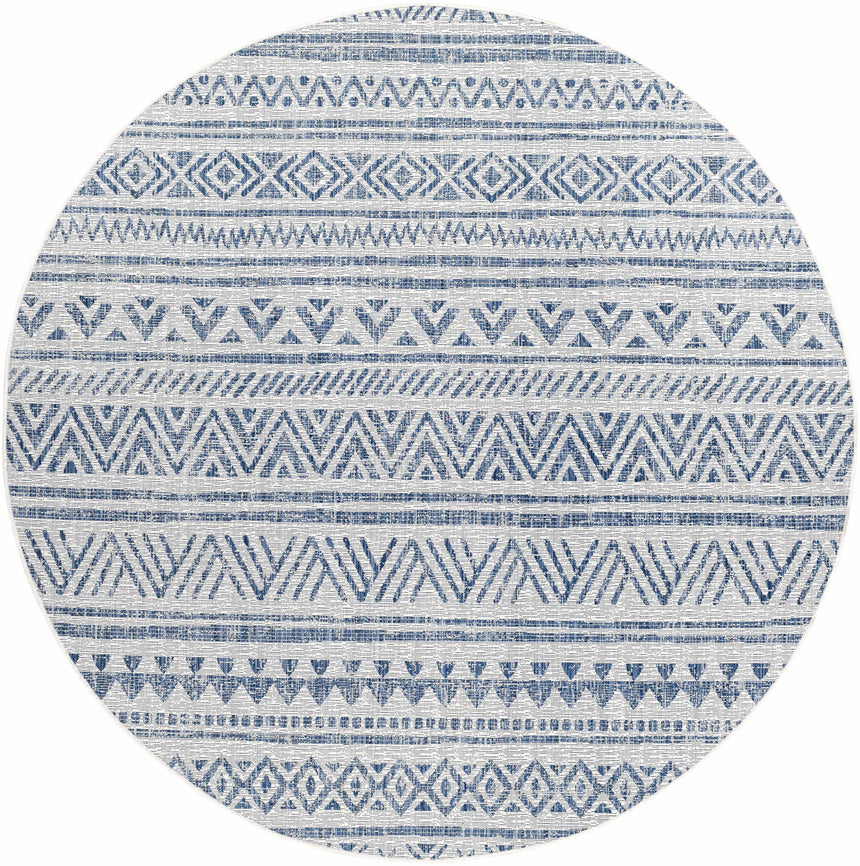 Novato Navy All Over Pattern Performance Rug