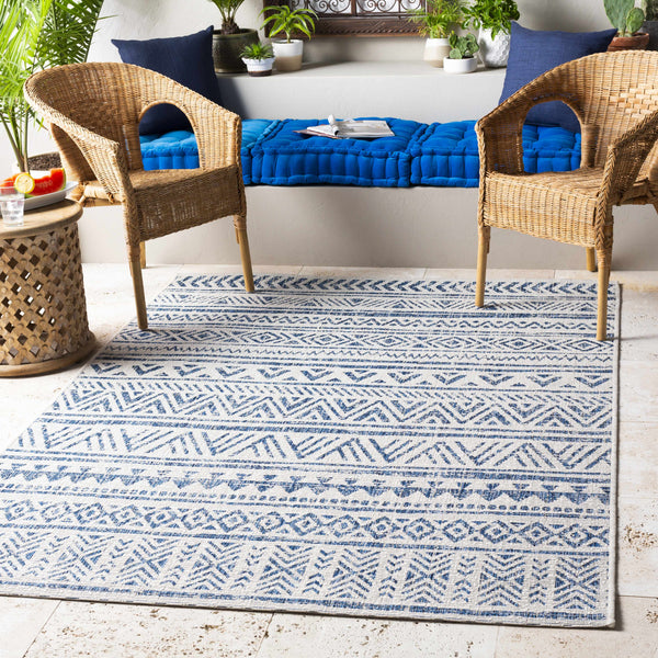 Novato Navy All Over Pattern Performance Rug