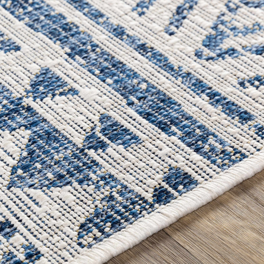 Novato Navy All Over Pattern Performance Rug