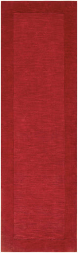 Bordered Solid Red Wool Rug