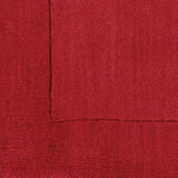 Bordered Solid Red Wool Rug