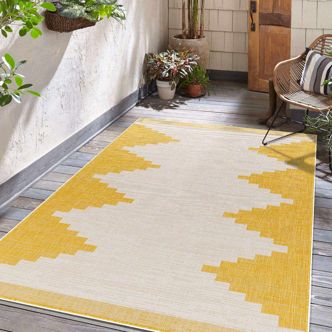 Djugun Yellow Outdoor Rug – Boutique Rugs
