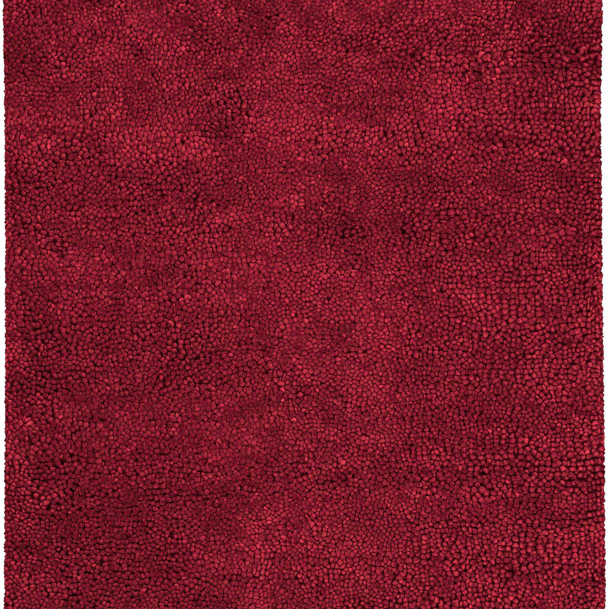 Frederika Solid Dark Red Wool Shag Rug - Clearance – Boutique Rugs