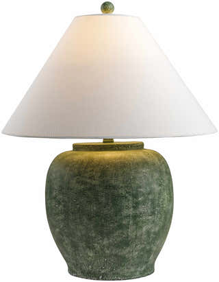 Yoyia Green Solid Linen Table Lamp