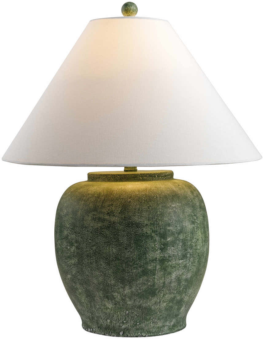 Yoyia Green Solid Linen Table Lamp