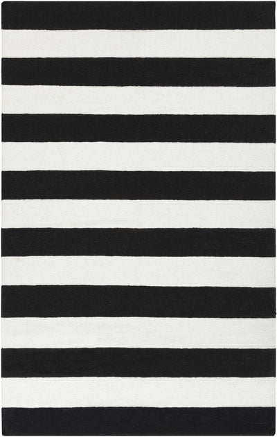 Ingersoll Black&White Striped Wool Rug - Clearance