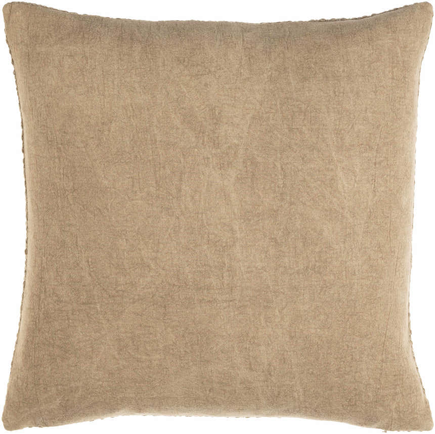 Funa Beige Square Throw Pillow