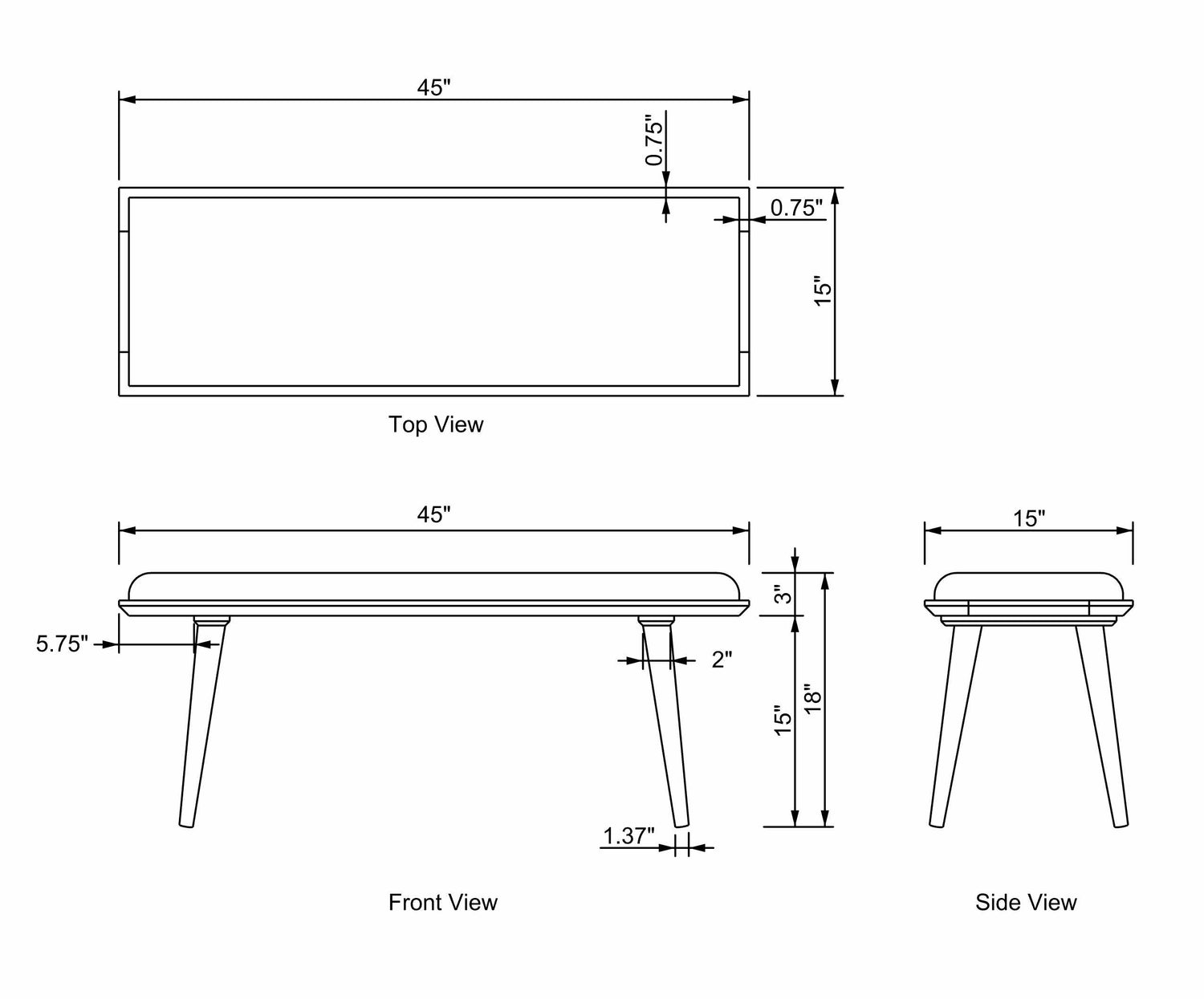 Serhatta Black & White Striped Bench