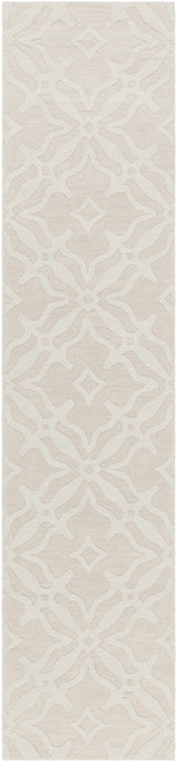 Fyffe Embossed Beige Wool Area Rug