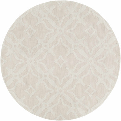 Fyffe Embossed Beige Wool Area Rug