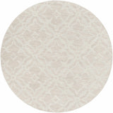 Fyffe Embossed Beige Wool Area Rug