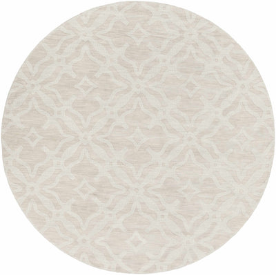 Fyffe Embossed Beige Wool Area Rug