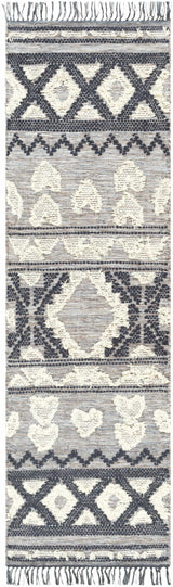 Gakona High-Low Cream&Blue Wool Rug - Clearance