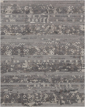 Galchutt Embossed Gray Premium Viscose&Wool Rug - Clearance