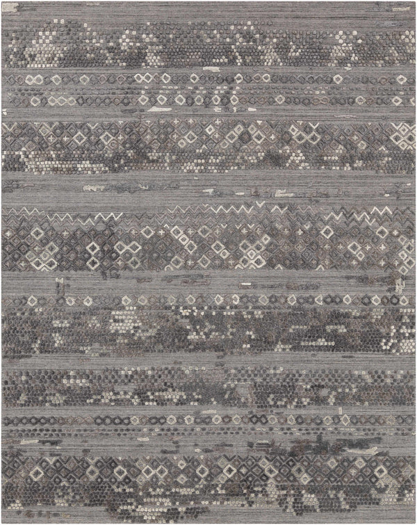 Galchutt Embossed Gray Premium Viscose&Wool Rug - Clearance