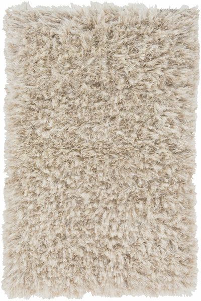 Light Beige Solid Shag Rug - Clearance