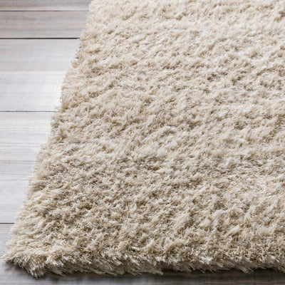 Light Beige Solid Shag Rug - Clearance