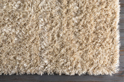 Light Beige Solid Shag Rug - Clearance