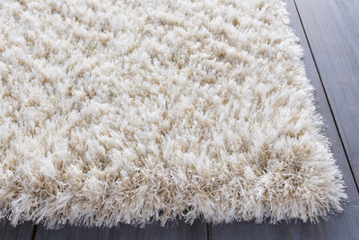 Light Beige Solid Shag Rug - Clearance