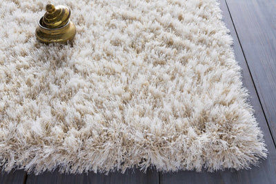 Light Beige Solid Shag Rug - Clearance