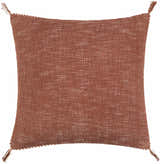 Brunel Brown Subtle Woven Stripe Cottage Country Cotton Accent Pillow - Clearance